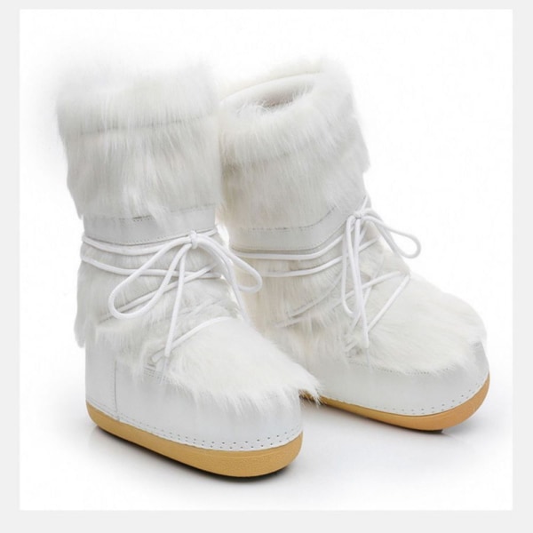 BE-2023 Winter European and American Mode Furry Space Boots-Weiß 41