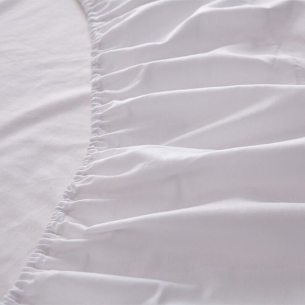 Round Cotton Fitted Sheet, Round Fitted Sheet - White