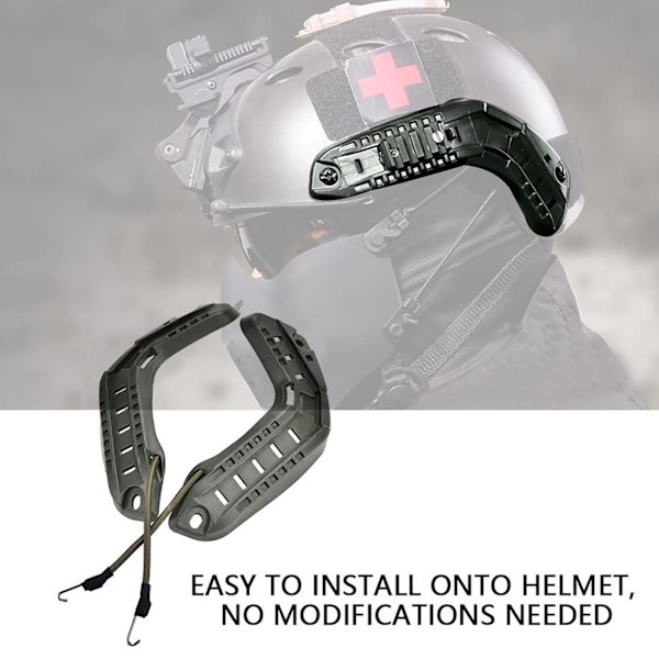 Tactic Military Combat Kypärän Sivukiskot Lanyard-Kiinnitysruuveilla Tarvikkeet (Vihreä)