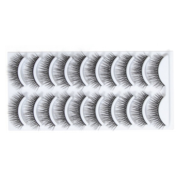 10 par selvklæbende øjenvipper Letvægts fleksibelt fibermateriale Genanvendeligt Attraktive dekorative kunstige øjenvipper