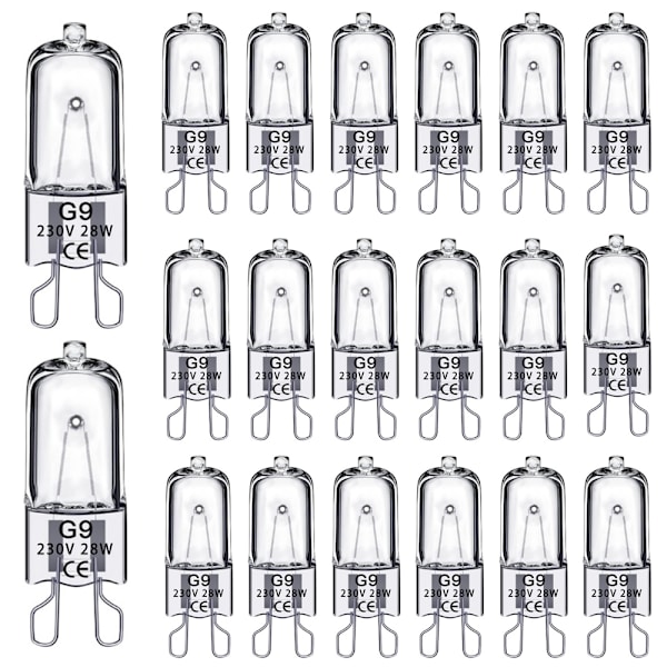 【BEMS】20-pack G9 halogenlampor 28W, 230V 28W