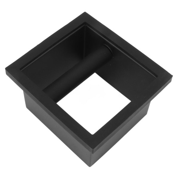 BEMS Kaffegrunds-knockboks firkantet bundløs sort gummi PTFE stål restboks til cafe