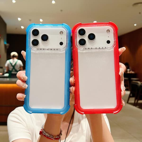 【BEMS】iPhone 17 Pro Max Deksel Transparent Matt TPU Hybrid 3-i-1 Blå