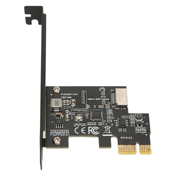 PCIE - USB 3.2 -laajennuskortti, musta, 5 Gbps, nopea PCIE X1 - USB3.2 Gen1 TYPE E 20PIN -laajennuskortti pöytäkoneen etupuolelle, Type C PCIE X1 - USB3.2