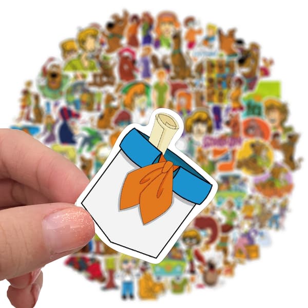 200 sarjakuvakomediaelokuvaa Scooby Doodle -tarroja vedenpitävä mopsi