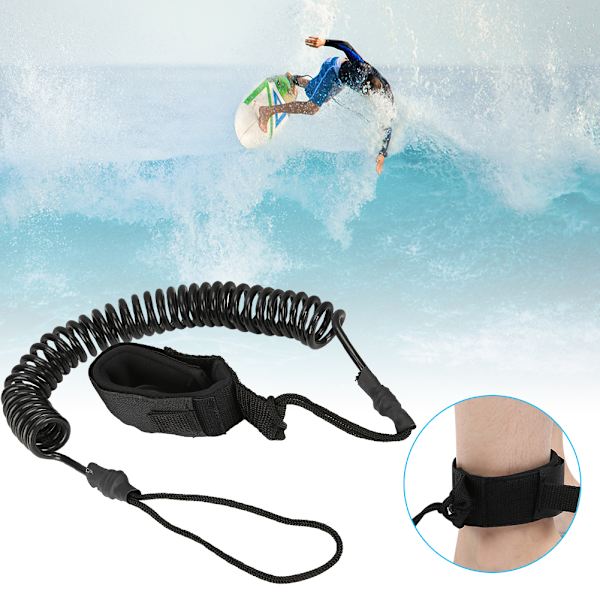 TPU Svart Elastisk Vattensport Fotlina Surfbräda Paddelbräda Ankel Fjäder Dragrem