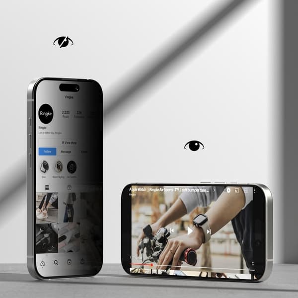 【BEMS】Ringke Kompatibel med iPhone 17 2-PACK Easy Slide Skärmskydd Sekretess 90