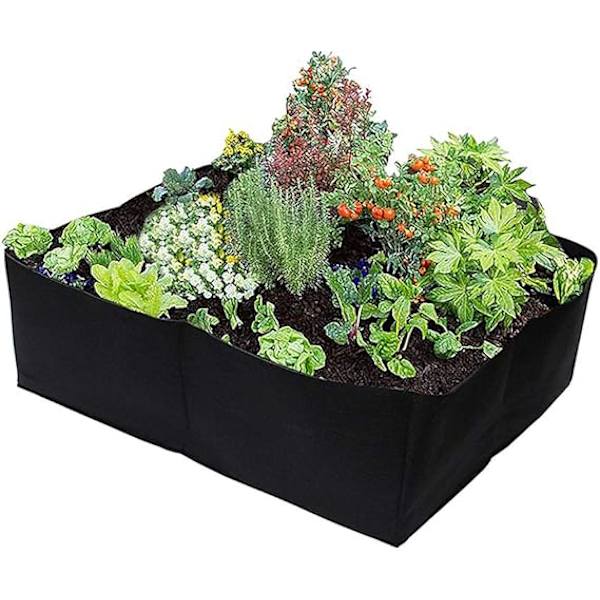 【BEMS】1 pc Black 4-Compartment Durable Square Planting Bag, Divided
