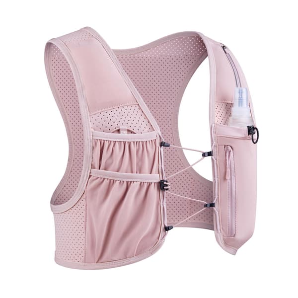 【BEMS】Running Vest Compatible with Men and Women, 500ml Soft Flask Included, Lightweight Reflective Hydration Backpack with Adjustable Straps Pink