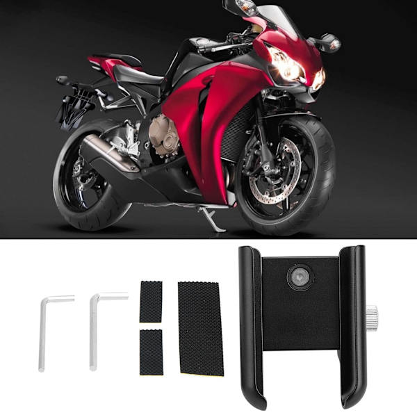 Mobiltelefonholder 0,7-1,4 tommer i diameter Stativfeste i aluminiumslegering Universal for motorsykkel sykkel Svart