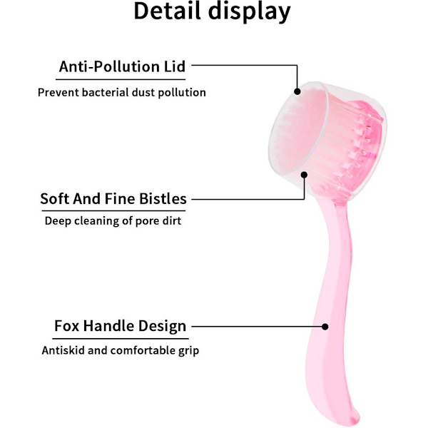 【BEMS】4 Farver Ansigtsrensebørste Ansigtskrubbebørste Eksfolierende Hudplejebørste Makeupfjerner (Blå Pink Lilla Transparent)
