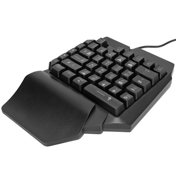 Enhånds Gaming Tastatur USB Ergonomisk Design RGB Baggrundsbelyst Plug and Play Halvt Tastatur til Computerspil
