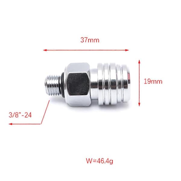 Dykning BCD Standard hanstik til BCD til 3/8-24 lavspændingsgevindstik CCR-stik [BEMS] Silver