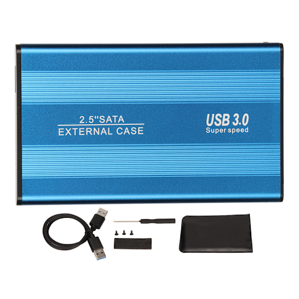 USB3.0 HDD-kabinett 2,5 tommer 5 Gbps Ultra tynn lett HDD-kabinett-adapter for bærbare datamaskiner for WIN 7 for WIN 10 Blå