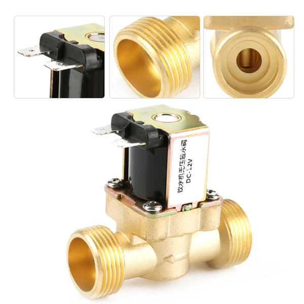 12V G3/4 Messing N/C Normalt Lukket Elektrisk Magnetventil 2-veis Ingen Trykkreguleringsventil