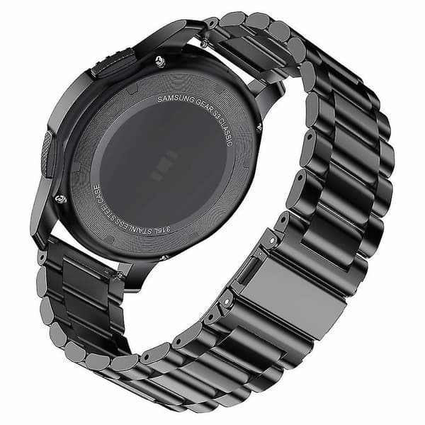 Seiko armbånd 24mm sort rustfrit stål urrem til mænd/kvinder black 24mm