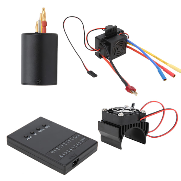 3650 3900KV Harjaton Moottori 60A ESC+Ohjelmointi Kortti Jäähdytyselementti Sarja 1/10RC Autolle