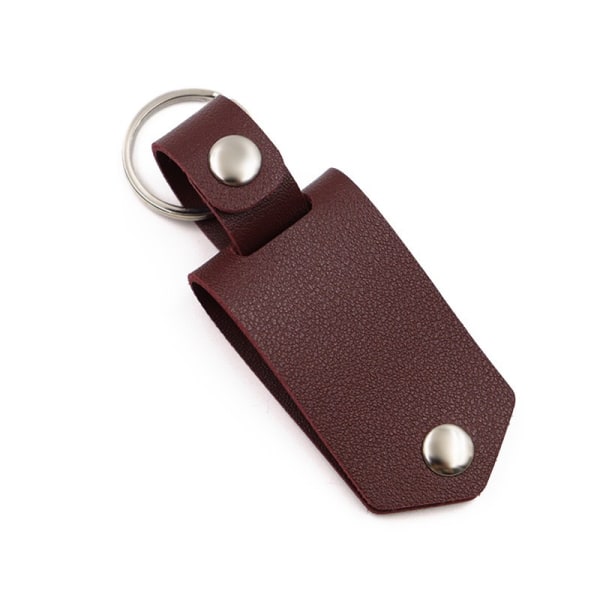 Retro Heat Transfer Leather Keychain Foto Par Gift nøkkelring Claret