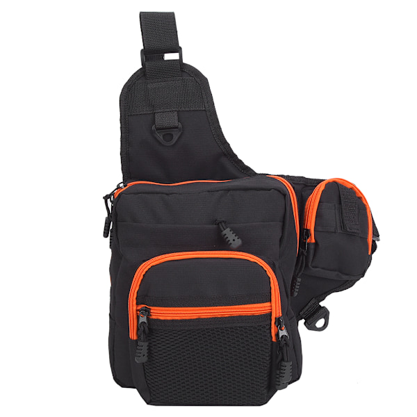 Polyester Multifunktionell Fiskeutrustning Crossbody Väska Utomhus Sport Vandring Resa Axelväska (Svart)