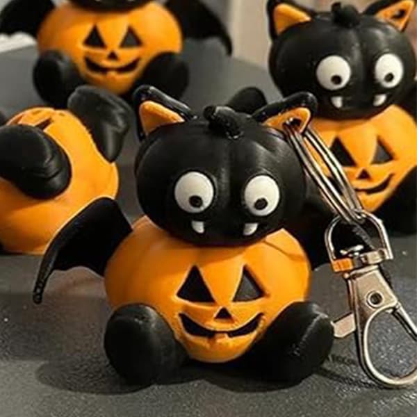Halloween sort flagermus nøglering græskar flagermus nøglering tilbehør piger bilnøgle pung vedhæng