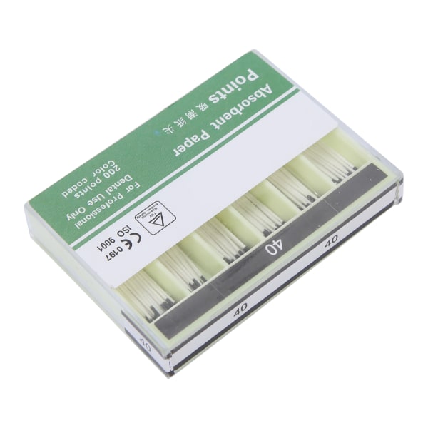 200 stk. Engangs rodkanalabsorberende papirspidser Dentalabsorberende papirspidser tandlægeværktøj#40 Sort ++/
