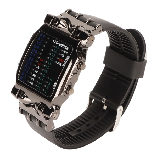 Binär watch Krabbaform Binär färgglad LED digital display Silikonrem Elektronisk watch för pojkar Herr /