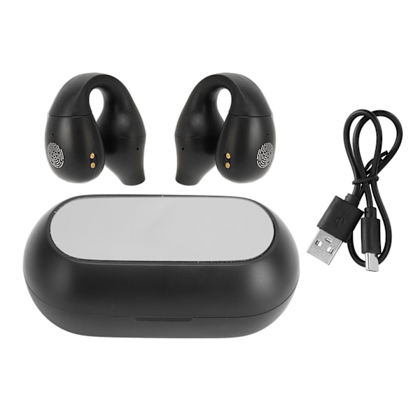 Bluetooth 5.3 -nappikuulokkeet HiFi-korvakoukulla, Bluetooth-kuulokkeet digitaalinäytöllä työhön ja urheiluun