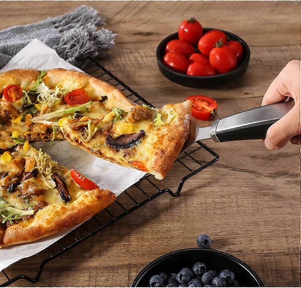 2-pak pizzaskærer | Premium pizzaskærehjul med pizzaspade | Skridsikkert rustfrit stål