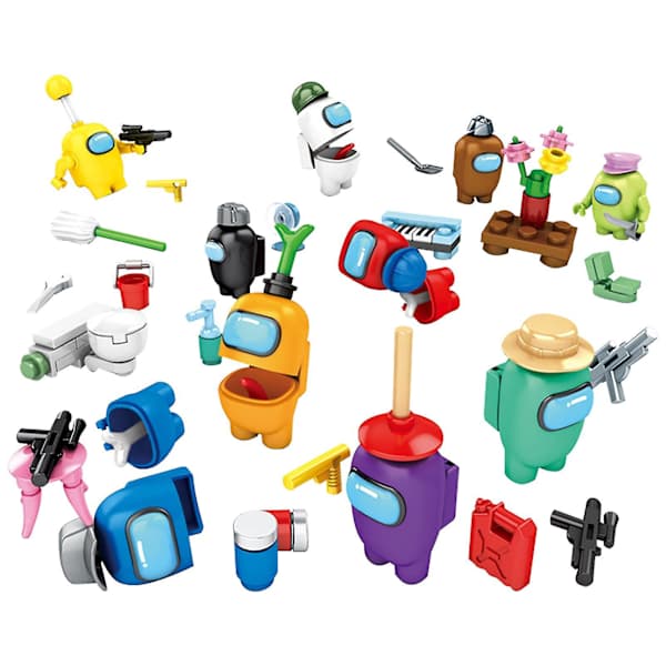 10-set DIY-spelminifigurbyggsats rymddockor Among Us-montering