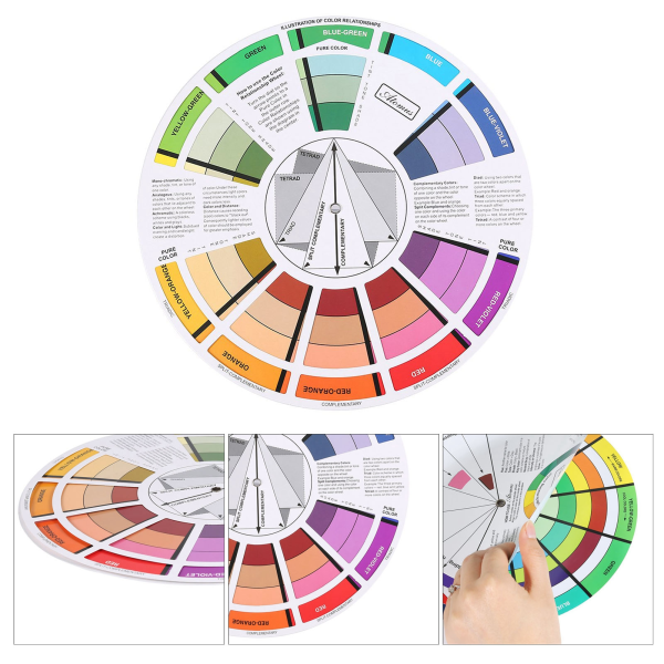 TIMH Professional Mix Guide Round Tattoo Nail Pigment Fargehjul Papirkortrekvisita