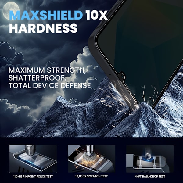 【BEMS】2-Pack Compatible with Samsung A16 Privacy Screen Protector - Tempered Glass 9H - Super Quality 3D