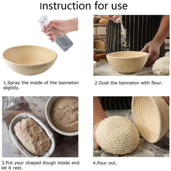 【BEMS】Proofing Basket Compatible with Rattan Bread, Natural Sourdough Bowl, Kitchen Baking