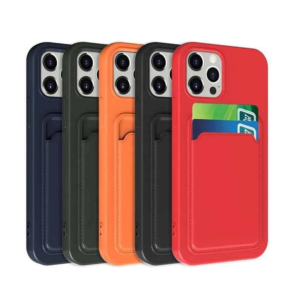 iPhone 13 silikondeksel med kortholder - Svart