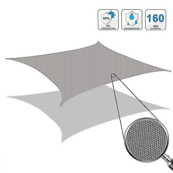 2x2x2m solsejl Kompatibel med haven 2m x 2m Khaki