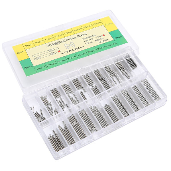 Armbandstift i rostfritt stål 304, 1,2 mm, friktionsstång för klockreparation, 8–27 mm