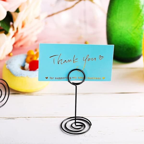 【BEMS】24-pack Table Number Holders, Wedding Table Name Card Holders, Picture Memo Note Photo Stand - Black