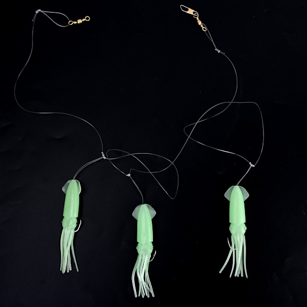 Myk Fisk Kunstig Bionisk Blekksprut Agnsoft Bait Fisketilbehør (grønn lysende 10 cm)