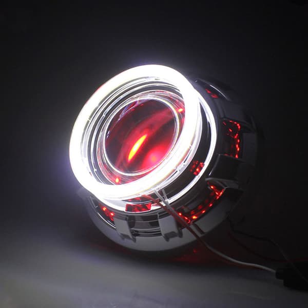 【BEMS】2 stk LED-frontlysramme kompatibel med bil - Gul - 70 mm (transparent deksel)