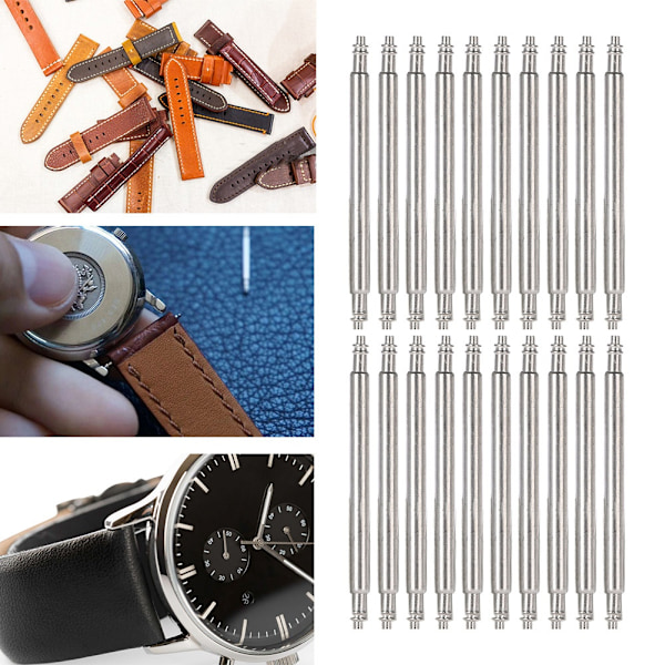 20 st Fjäderstavar för Urband, Armbandslänk, Verktyg för Reparation av Armbandsur (1,8 * 24)