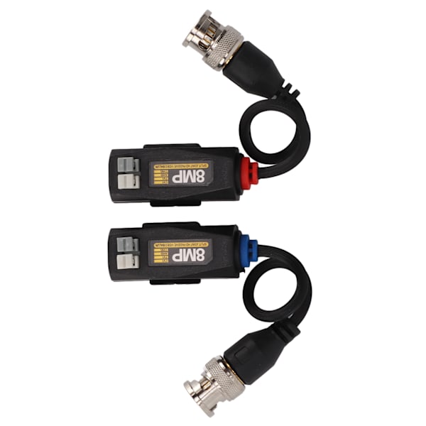 1 Par 4K 8MP HD Videobalun 1080P Lynbeskyttelse Passiv Videobalun Transceiver for AHD CVI TVI CVBS Kamera
