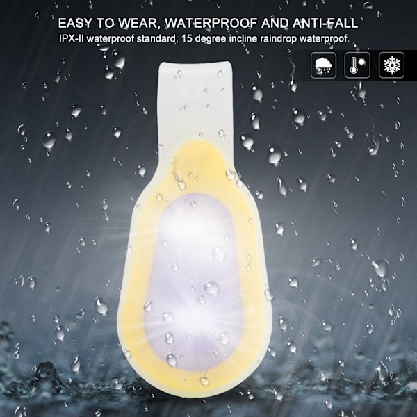 Silikon Gel Nat Cykling Løbe Rygsæk Sikkerhed Advarsel LED Blinklys Lampe (gul)