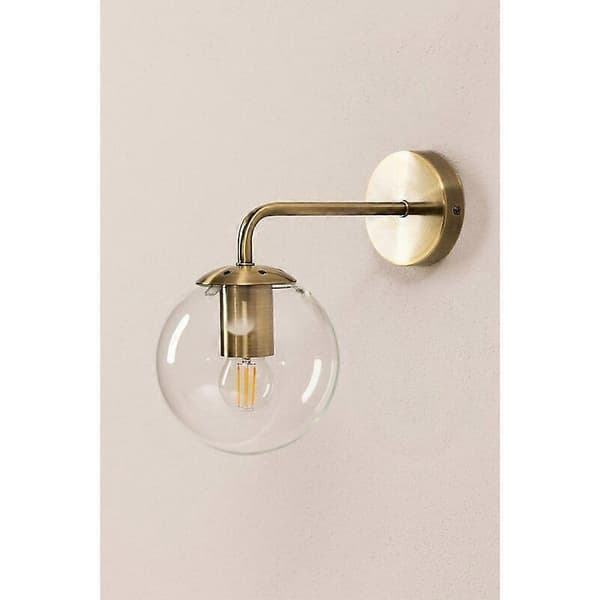 Veggmontert lampe i gullfarget metall