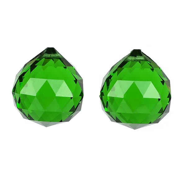 【BEMS】store farvede krystalkugler - 40 mm mellemgrønne
