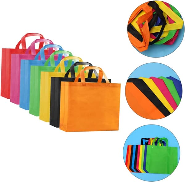 21 stk. non-woven indkøbsposer, bærbare indkøbsposer, kompatible med tøj- og pakkedesign