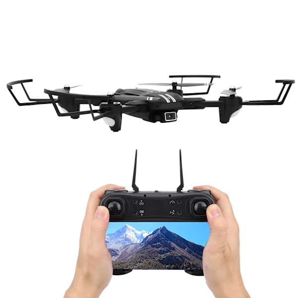 H168 Mini Folding Drone Dobbeltlinse Fjernkontroll 4K Kamera 4 Kanaler WiFi 6‑Akse Gyroskop