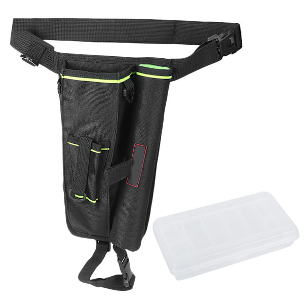 Utendørs Multifunksjonell Ben- og Midjeveske Lår-Drop Pouch Fiske Stang Vesker (Svart)