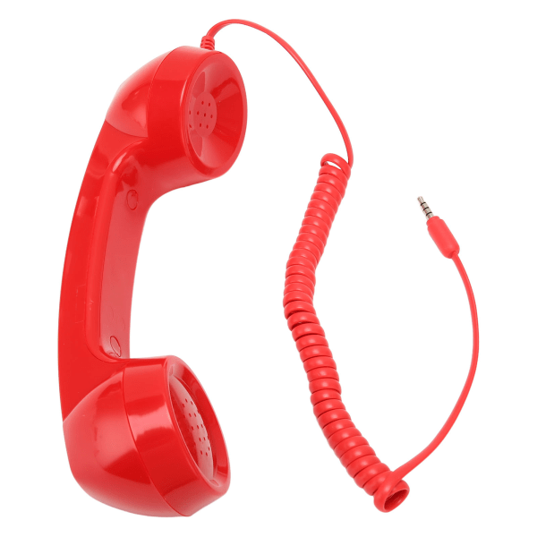 TIMH Retro telefonhåndsett Multifunksjon Strålingssikker håndholdt mobiltelefonmottaker for mobiltelefoner Datamaskiner Rød