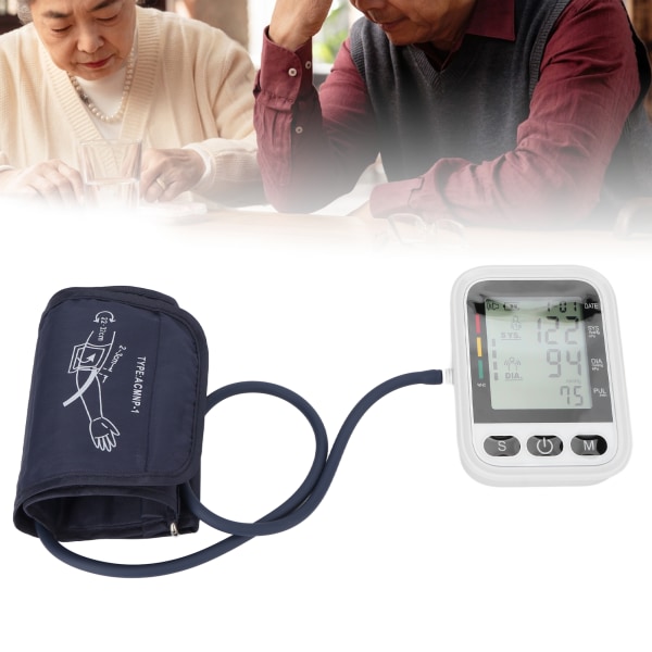 TIMH-verenpainemansetti, suuri LCD-näyttö 0 - 280 mmHg/OkPa - 37,3 kPa English Voice Helppokäyttöinen kannettava verenpainelaite