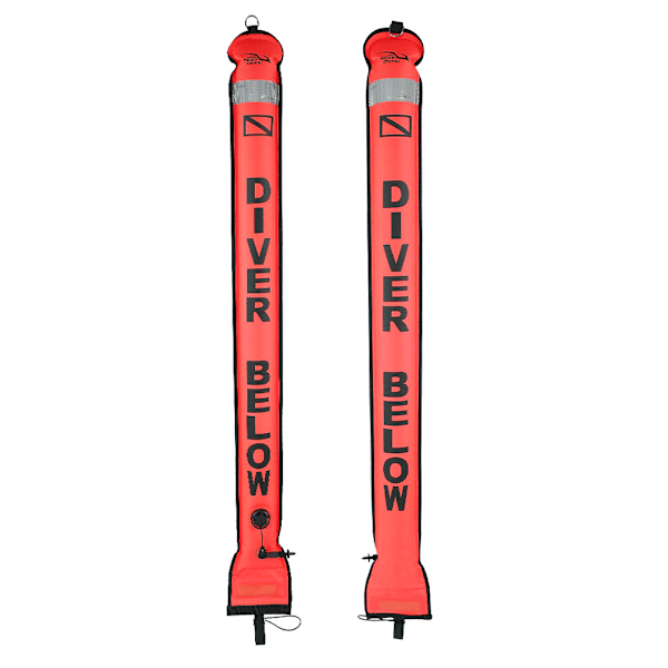 Uppblåsbar Dyk-SMB Ytsignalmarkör Boj Tillbehör (Fluorescerande Orange, 1,5m)
