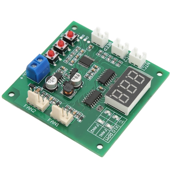 DC10‑60V 2-kanals 4-lednings vifte PWM temperaturhastighetsregulator styringsmodul interne viftekomponenter